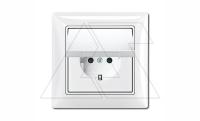 Basic 55 - Розетка 2P+E нем. стд. с крышкой и рамкой, IP 44 (белый)