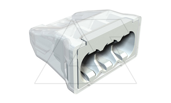 Клемма 61 325 LGR 3-контактная, до 2,5мм², 24A, 450V, серый, полиамид