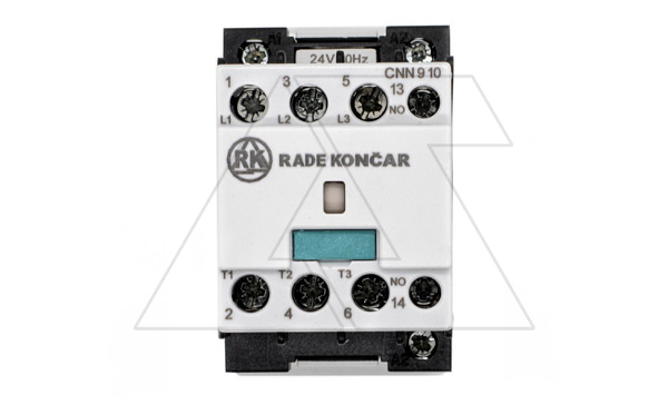 Контактор CNN 9 10 24V 50Hz, 3P, 9A/(25A по AC-1), 4.5kW(400VAC), 24VAC, 1NO