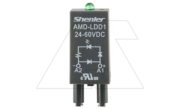 Модуль AMD-LDD1, зеленый LED+диод, 24_60VDC, поляризация +А1/-А2, черный, для SRU, SKF14, SKC, SKB, STB, SRC*-E, SRB, GZT, GZM, GZS, GZMB, ES32