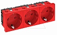Розетка STD-D0 SRO3, 3x2P+E нем.ст., 16А, 250V ~, 0°, пруж. зажимы, защ. шторки, красный, поликарбонат от интернет-магазина amperkin.by