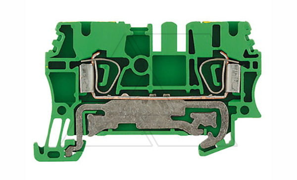 Клемма пружинная ZPE 2,5 на 2 присоед., зеленая, с реечным заземлителем