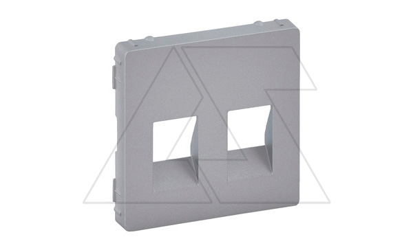 Valena Life - Лицевая панель для аудиорозетки с пружинными зажимами двойной, алюминий