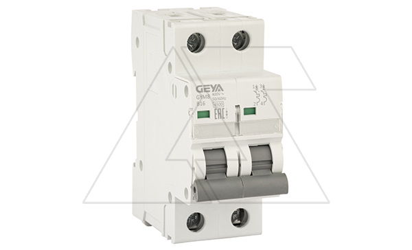 Авт. выключатель GYM8-2P-16B, 2P, 16A, хар-ка B, 4,5kA, 2M, без подкл. AU8, AL8.