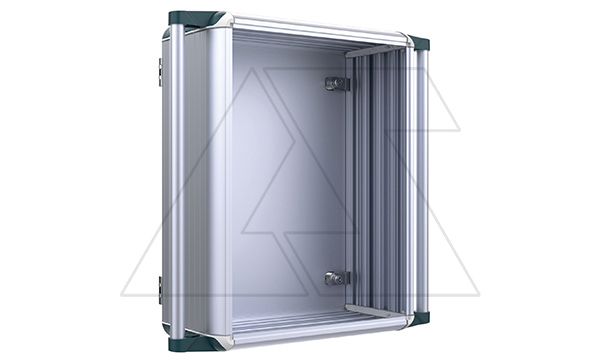 Корпус панели оператора 300x400x90мм (ШxВxГ), дверь сзади, без лицевой панели, анодированный алюминий, IP65