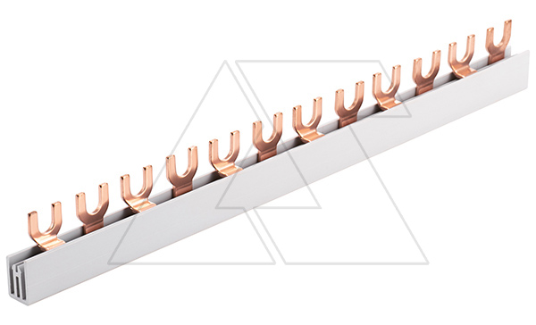Шинка гребенчатая F-2L-1000/16, тип вилка, 2P-54Mod., 16mm², 80A, 230/415V, 1000mm