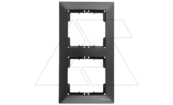 Candela - Рамка 2 поста, к механизмам серии 21, вертикальный монтаж, дымчатый