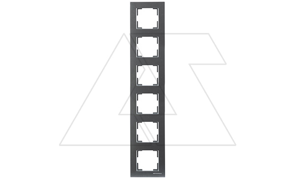 Rita - Рамка 6 постов, вертикальный монтаж, нерж. сталь