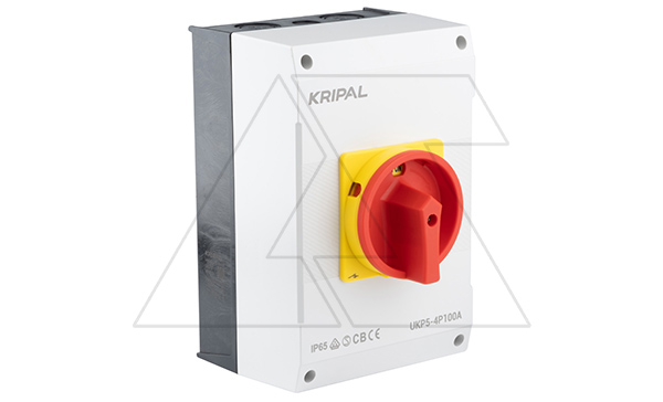 Выключатель нагрузки UKP5-4100, 3Р+N, 100А/AC21, 37kW/AC23A, 440VAC, красная блок. рукоятка, в корпусе IP65