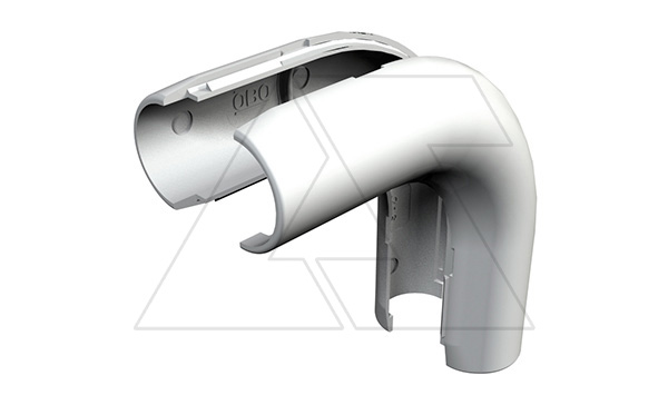 Угол 3953 B M25 LGR трубы Quick-Pipe 90° разъемный, IP44, наружн. Ø31,2мм, серый, ПВХ