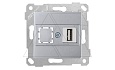 Rita - Розетка 1xUSB Type A, для передачи данных, нерж. сталь от интернет-магазина amperkin.by