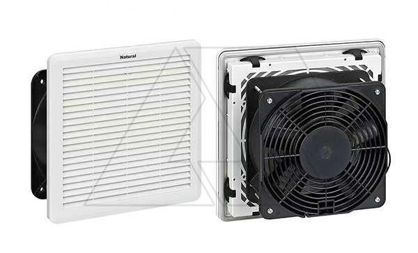 Вентилятор с фильтром SFF сдвижной 48Вт, 500м3/ч, 230VAC, габариты 250x250x95мм, вырез 223x223мм, IP54, RAL7035