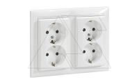 Valena - Розетка двойная со шторками 2х2К+З, белая
