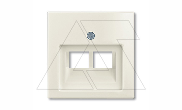Basic 55 - Лицевая панель для двойной информационной розетки (шале-белый)