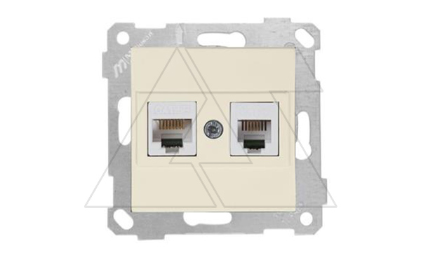 Rita - Розетка телефонная RJ-12+RJ-45 кат.5е, сл.кость