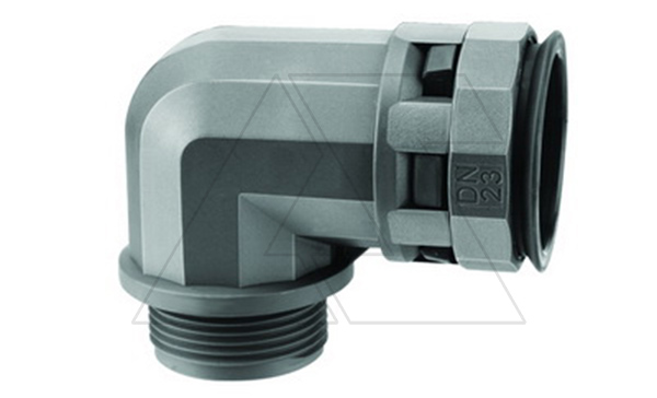 Муфта 90 грд. труба-коробка DN 36 мм, М40х1,5, полиамид, цвет черный
