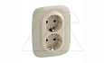 Valena Allure - Розетка 2х2P+E нем. стд., со шторками, безвинтовые зажимы, слоновая кость (инд.упак) от интернет-магазина amperkin.by