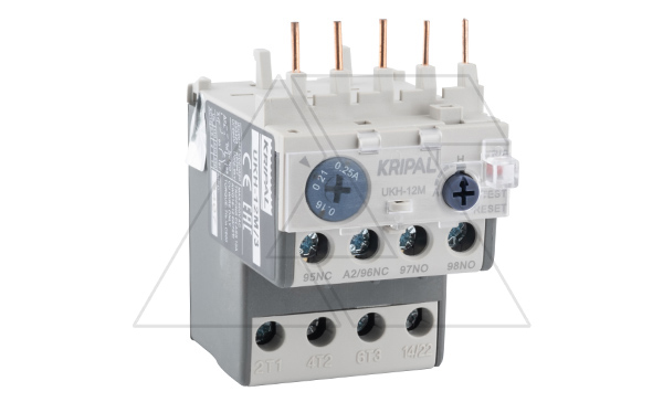Реле тепловой перегрузки UKH-12M, It=0.16_0.25A, 1NO+1NC, CLASS 10A, прямой монтаж для UKC(D)-6_16M
