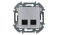 Inspiria - Розетка 2хRJ-45 UTP CAT5E (алюминий) от интернет-магазина amperkin.by