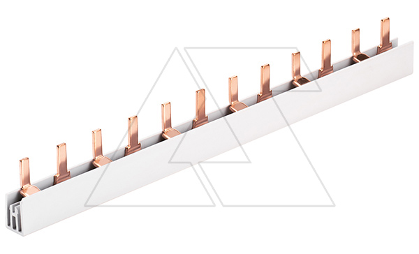 Шинка гребенчатая P-2L/210/10, тип штырь, 2P-12Mod., 10mm², 63A, 230/415V, 210mm