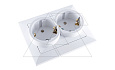 OPAL - Розетка 2x2P+E с рамкой, белый от интернет-магазина amperkin.by
