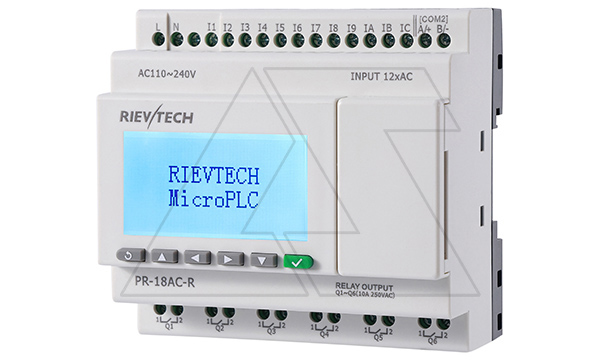 Программируемый логический контроллер PR-18AC-R, 110_240VAC, 12DI, 6RO, RTC, RS232, RS485, ЖКИ