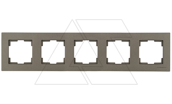 Rita - Рамка 5 постов, горизонтальный монтаж, дымчатый