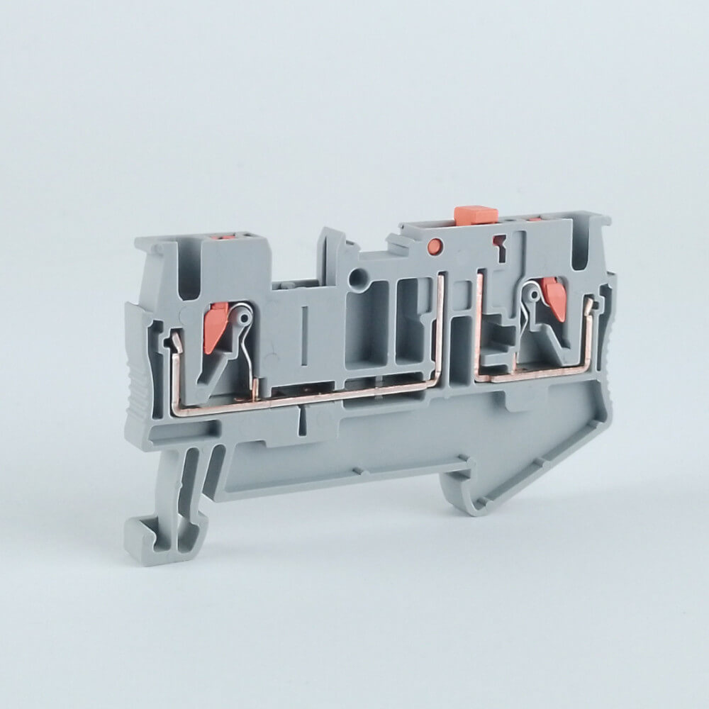 FJT-208-2,5G/SD Клемма серая проходная с размыкателем, пружинные зажимы, 20A