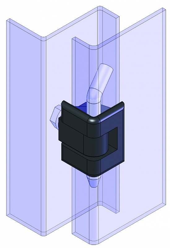 Петля угловая на одно крепление 311, металл/черное напыление со стальным штифтом 180°, 1,2-1,8мм от интернет-магазина amperkin.by