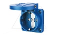 Розетка встраиваемая 16A, SCHUKO без шторок 2P+E, 250VAC 50/60Hz, фланец 50x50mm, IP54, синяя от интернет-магазина amperkin.by