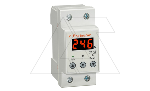 Реле контроля напряжения RD-MVL/63, 1NO+N, 63A, 220VAC, Umin(140_210V)/Umax(220_280V), 0.1_0.5s/5_600s, LED-дисплей, 2M