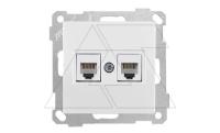 21 - Розетка телефонная 2хRJ-12, белый