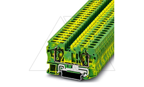 Клемма защитного проводника ST 6-PE /8,2mm, пружинная, 2 присоед., 6(max 10)mm2, желто-зеленая