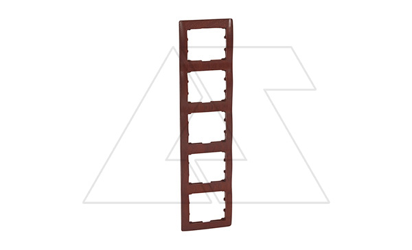 Galea Life - Рамка на 5 постов вертикальная, Mahogany