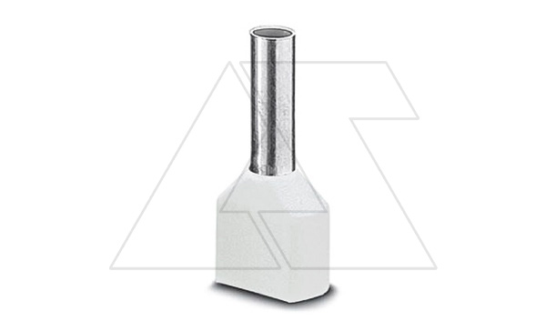 Кабельный наконечник AI-TWIN 2X 0,5 - 8 WH изолированный, двойной, сечение 0,5mm2, длина 8mm, белый (упак. 100шт.)