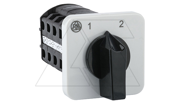 Переключатель BS 16 209 U, 4P, 20A, тип 1→0←2, 4NO на 1 и 2, 2NO замкнут в 0_1 и 0_2, на дверь, фронт IP40