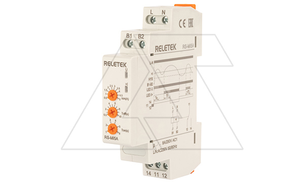 Реле контроля тока RS-MI5A, однофазное, In=5A(0.5_5A), 1CO, 8A(250VAC), 230VAC, Imax, Ton/off 1_6s/0.5_10s, память ошибки, 1M