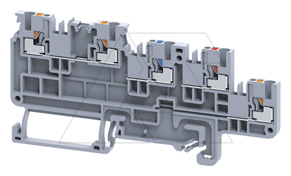 Клемма для 4-х проводного датчика CPST1.5/4 /3,5x96,5mm, push-in, 5 присоед., 1,5(max 2,5)mm2, 13,5A, 250V, серая