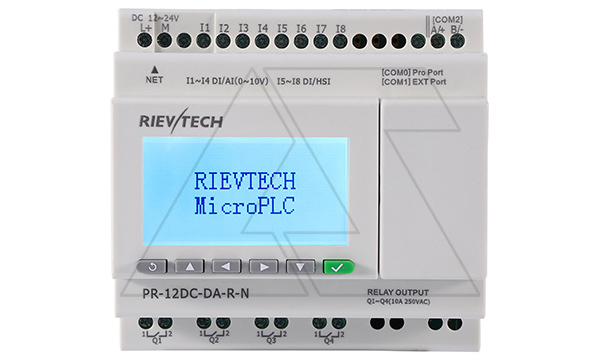 Программируемый логический контроллер PR-12DC-DA-R-N, 12_24VDC, 8DI(4AI), 4RO, RTC, SD, RS485, Ethernet, ЖКИ Программируемый логический контроллер PR-12DC-DA-R-N, 12_24VDC, 8DI(4AI), 4RO, RTC, SD, RS485, Ethernet, ЖКИ