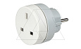 Адаптер 16А 2Р+Е с брит. на франц./нем. стд., белый/серый (Англия-Европа) от интернет-магазина amperkin.by