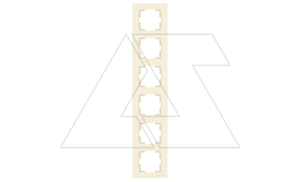 Rita - Рамка 6 постов, вертикальный монтаж, сл.кость