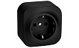 Quteo - Розетка 2P+E,накладной монтаж, винт. зажимы, чёрный матовый от интернет-магазина amperkin.by