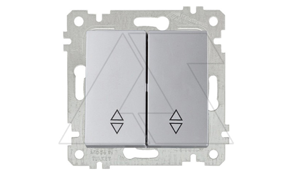 Rita - Переключатель на два направления двухклавишный, пруж. зажимы, нерж. сталь