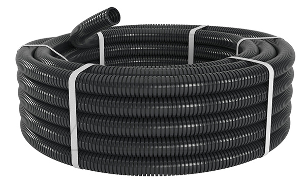 Труба ПА 6 гофр., DN29мм, ПВ-2, Dвн 28,3 мм, Dнар 34,5 мм, цвет чёрный