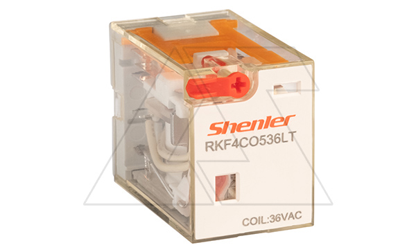 Реле RKF4CO536LT 4CO, 6A, (250VAC/30VDC), 36VAC, мех. индикация, тест-кнопка с блокировкой, LED
