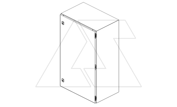 Щит DM моноблочный 1000x800x400мм (ВхШхГ) навесной с монт. панелью, 1 глухая дверь, 2 замка, 3 петли, RAL7035, IP66