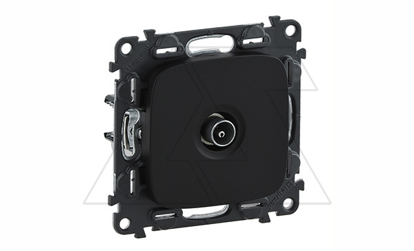 Valena Allure - Розетка TV проходная 1,5dB/14dB, 0-2400MHz, антрацит (инд. упаковка)