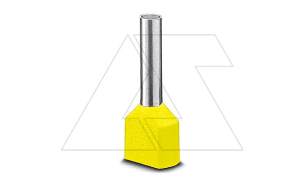 Кабельный наконечник AI-TWIN 2X 6 - 14 YE изолированный, двойной, сечение 6mm2, длина 14mm, желтый (упак. 100шт.)