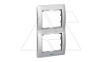 Galea Life - Рамка Metallic на 2 поста вертикальная, Brushed Aluminiumn от интернет-магазина amperkin.by