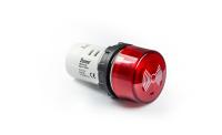 Зуммер моноблочный MB-ZS-024-IP40 24B AC/DC с LED подсветкой красный 90db
